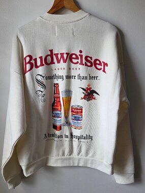 NWT PACSUN BUDWEISER KING OF BEER CREW NECK PULLOVER SWEATER UNISEX S